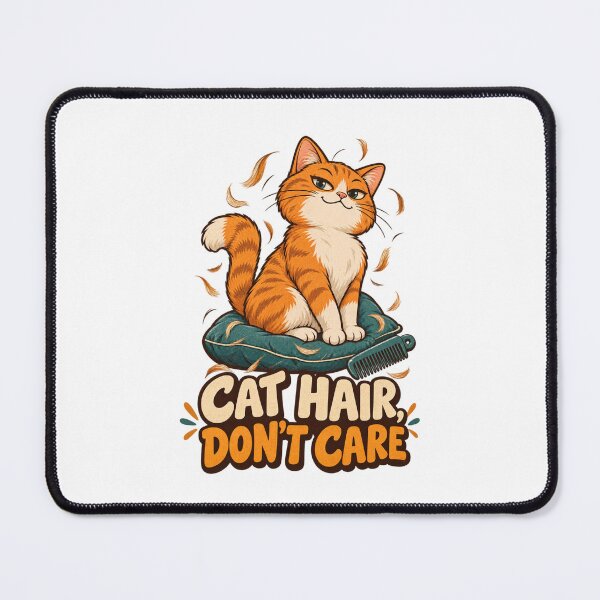 Item preview, Cat Hair Don't Care Funny Cat Lover Retro T-Shirt designed and sold by Print-Mingle01.