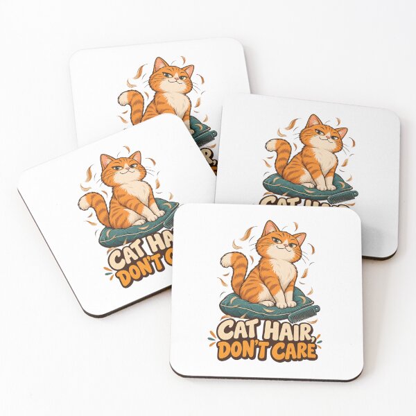 Item preview, Cat Hair Don't Care Funny Cat Lover Retro T-Shirt designed and sold by Print-Mingle01.