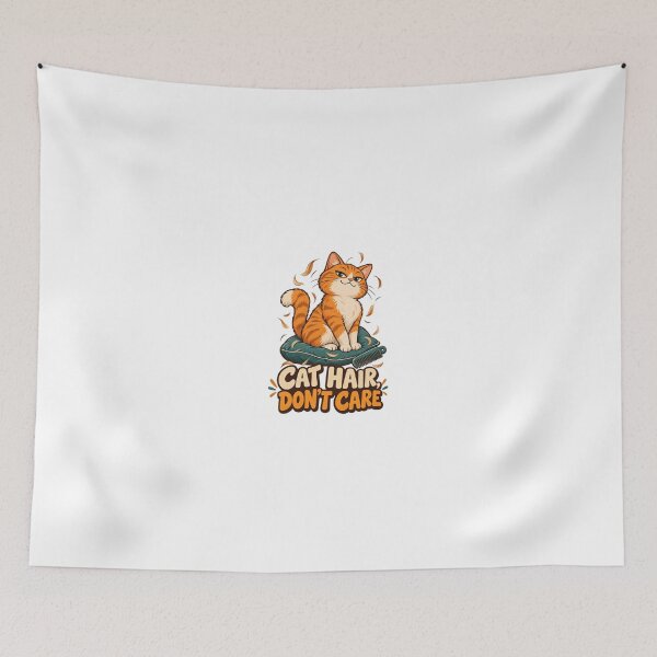 Item preview, Cat Hair Don't Care Funny Cat Lover Retro T-Shirt designed and sold by Print-Mingle01.