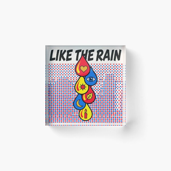 Item preview, Like the Rain Pop Art Raindrop Stack Comic Sticker Design designed and sold by ZoomTaDesign.