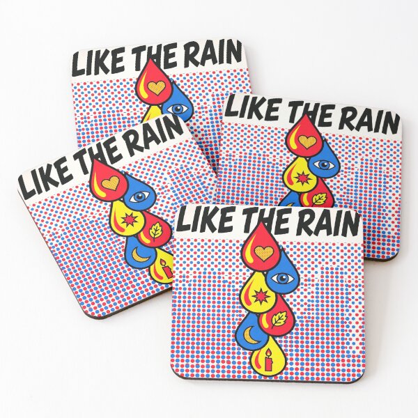Item preview, Like the Rain Pop Art Raindrop Stack Comic Sticker Design designed and sold by ZoomTaDesign.