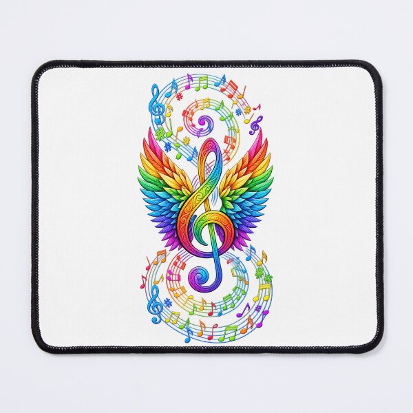 Item preview, Vibrant Treble Clef with Rainbow Wings & Musical Notes - Colorful Melody Art Design for Print & Digital Products designed and sold by CozyPaletteShop.