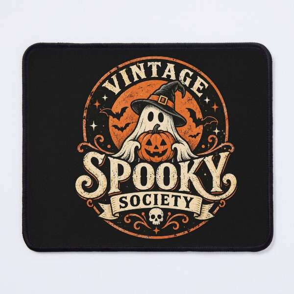 Item preview, Vintage Spooky Society Halloween Badge – Retro Ghost Pumpkin designed and sold by Sanika arts .