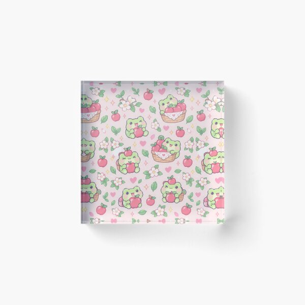 Item preview, Kawaii Frog Apple Pattern designed and sold by Soft Berry Studio.