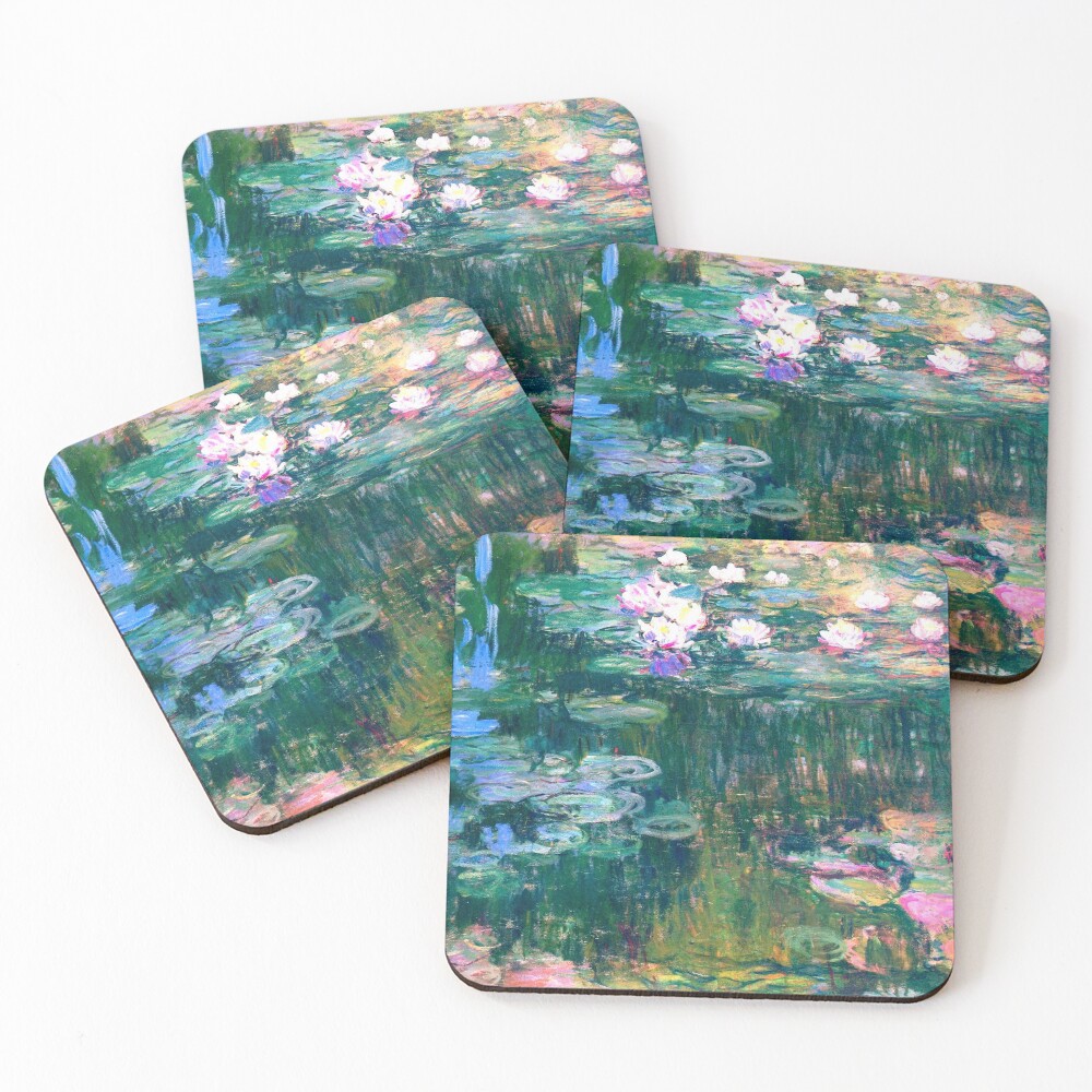 Water Lilies monet Coasters (Set of 4)