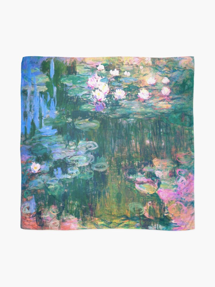 Scarf, Water Lilies monet  designed and sold by PureVintageLove