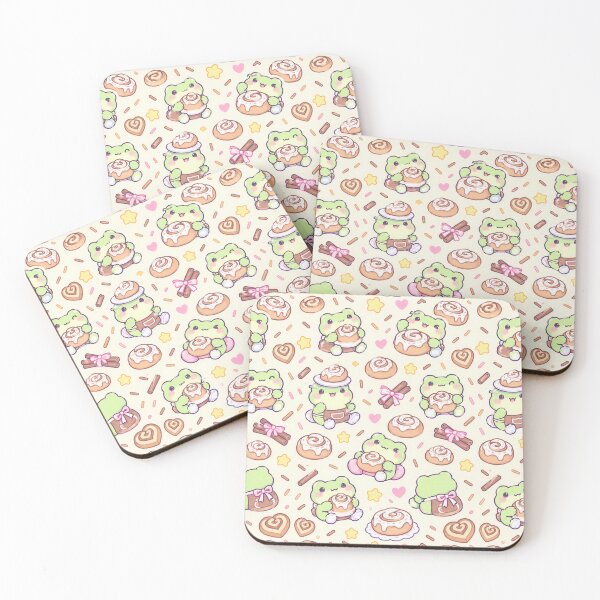 Item preview, Kawaii Frog Cinnamon Roll Pattern designed and sold by Soft Berry Studio.