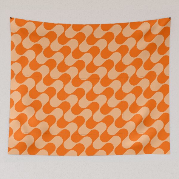 Item preview, Groovy Mod Waves – Abstract Mid-Century Ombre Pattern | Orange designed and sold by Frohyou.