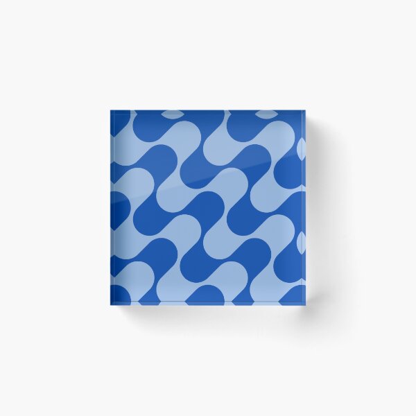 Item preview, Groovy Mod Waves – Abstract Mid-Century Ombre Pattern | Blue designed and sold by Frohyou.
