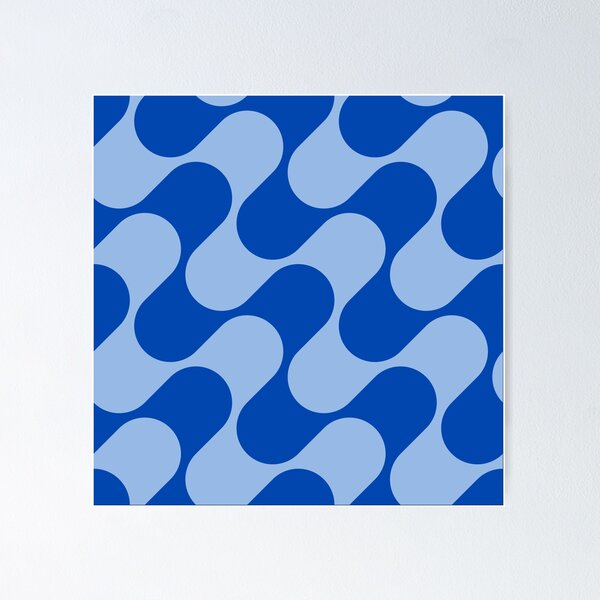 Item preview, Groovy Mod Waves – Abstract Mid-Century Ombre Pattern | Blue designed and sold by Frohyou.