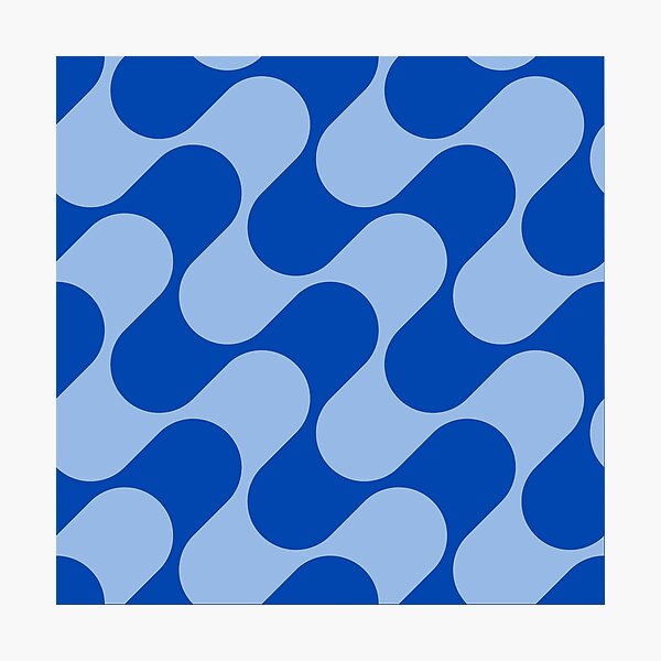 Item preview, Groovy Mod Waves – Abstract Mid-Century Ombre Pattern | Blue designed and sold by Frohyou.