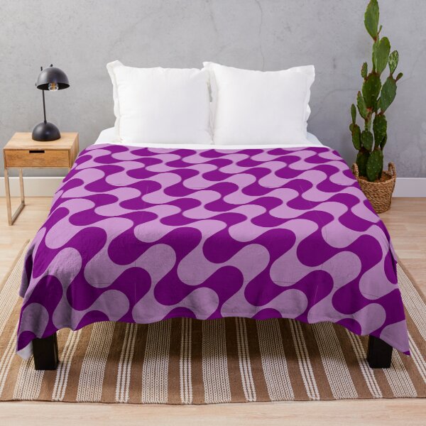 Item preview, Groovy Mod Waves – Abstract Mid-Century Ombre Pattern | Purple designed and sold by Frohyou.