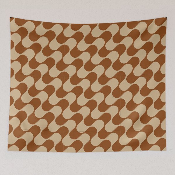 Item preview, Groovy Mod Waves – Abstract Mid-Century Ombre Pattern | Brown designed and sold by Frohyou.