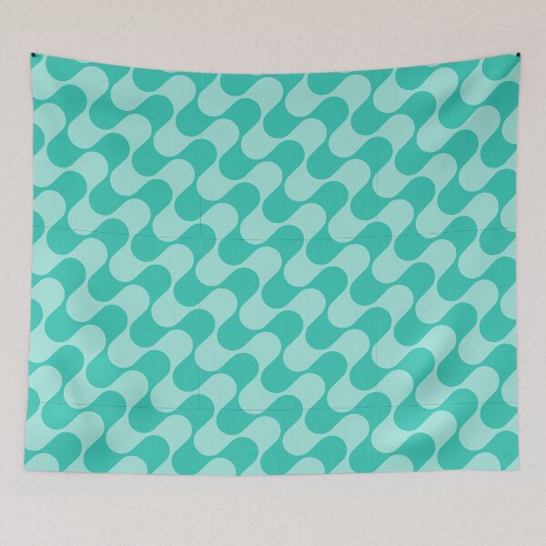 Item preview, Groovy Mod Waves – Abstract Mid-Century Ombre Pattern | Teal designed and sold by Frohyou.