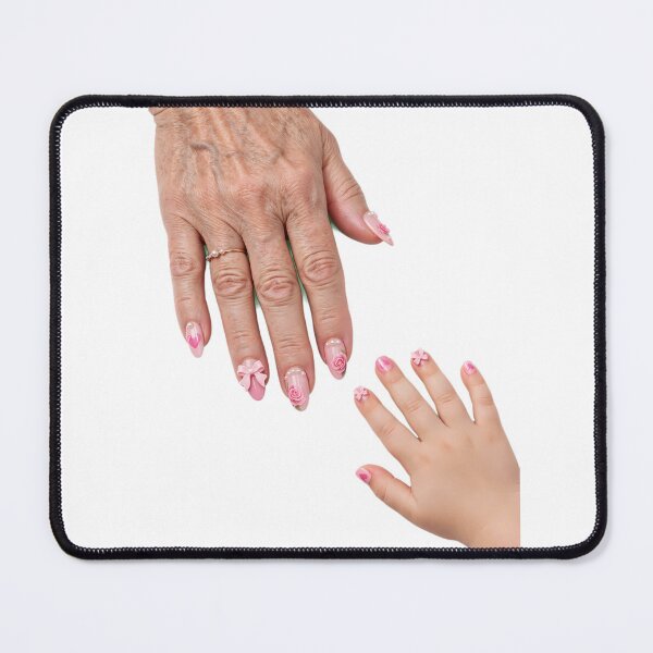 Item preview, Grandma and Me Pink Bow Nails Art Print designed and sold by HoMya.