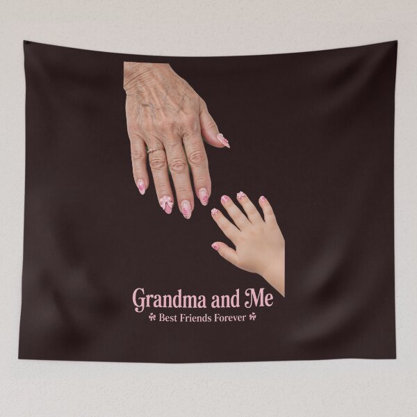 Item preview, Grandma and Me Pink Bow Nails Art Print designed and sold by HoMya.