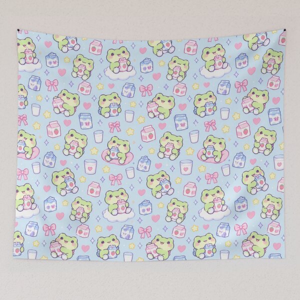 Item preview, Kawaii Frog Milk Carton Pattern designed and sold by Soft Berry Studio.