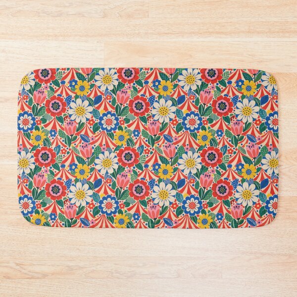Item preview, Whimsical Circus Floral Repeat Pattern designed and sold by Inkworksbyshery.