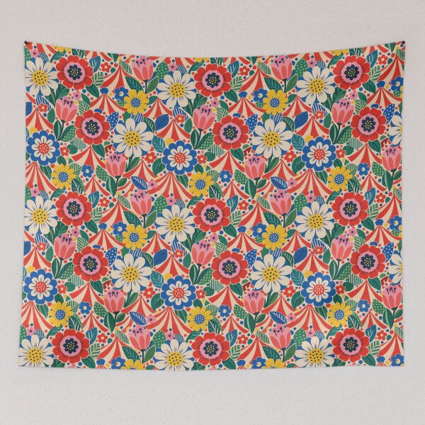Item preview, Whimsical Circus Floral Repeat Pattern designed and sold by Inkworksbyshery.