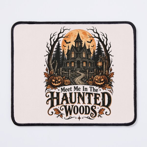Item preview, Meet Me In The Haunted Woods – Vintage Haunted House Pumpkin Halloween Gothic Design designed and sold by Sanika arts .