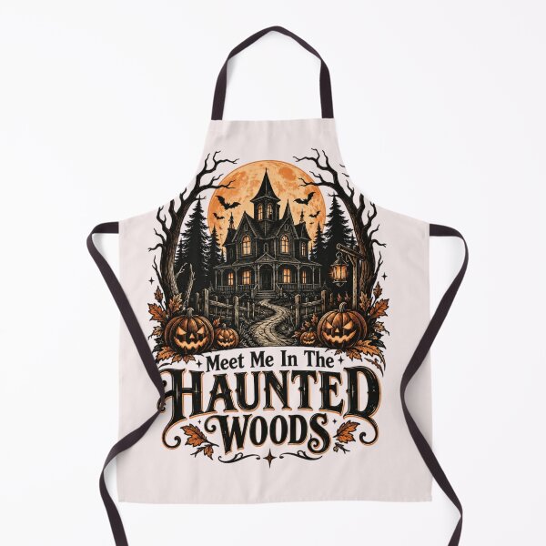 Item preview, Meet Me In The Haunted Woods – Vintage Haunted House Pumpkin Halloween Gothic Design designed and sold by Sanika arts .