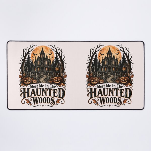 Item preview, Meet Me In The Haunted Woods – Vintage Haunted House Pumpkin Halloween Gothic Design designed and sold by Sanika arts .