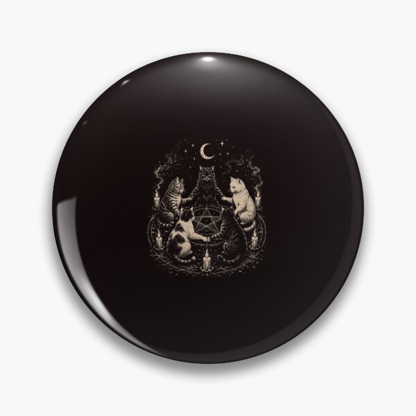 Item preview, Vintage Mystical Cats Under Moon Halloween Witchy Gathering designed and sold by ImeldaSparks.