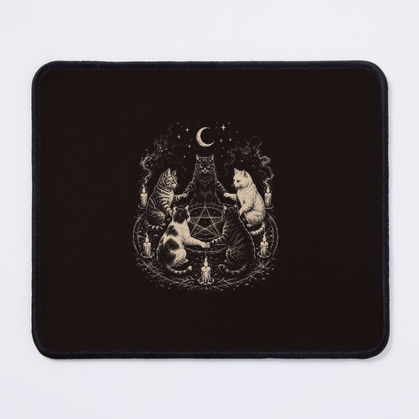 Item preview, Vintage Mystical Cats Under Moon Halloween Witchy Gathering designed and sold by ImeldaSparks.