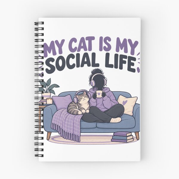Item preview, My Cat Is My Social Life – Funny Introvert Cat Lover Design designed and sold by Print-Mingle01.