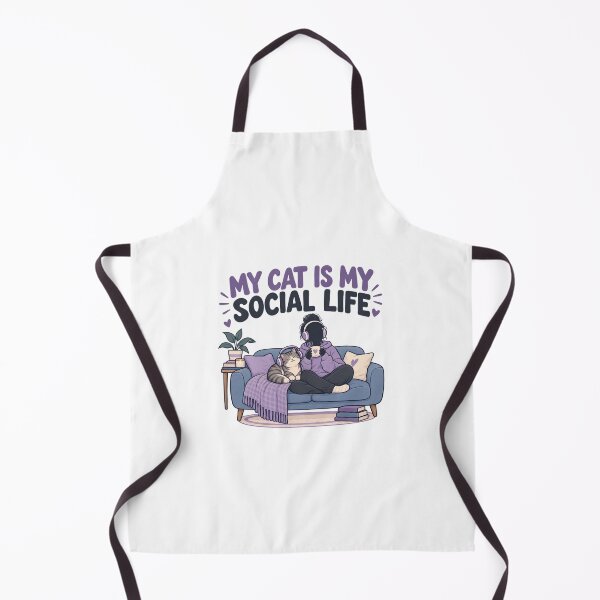 Aperçu de l'œuvre My Cat Is My Social Life – Funny Introvert Cat Lover Design créée et vendue par Print-Mingle01.