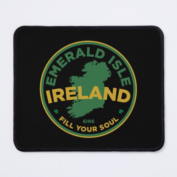 Item preview, Emerald Isle Ireland Map Badge Vintage Irish Travel Stamp Design with Eire & Shamrocks designed and sold by HYPNK.