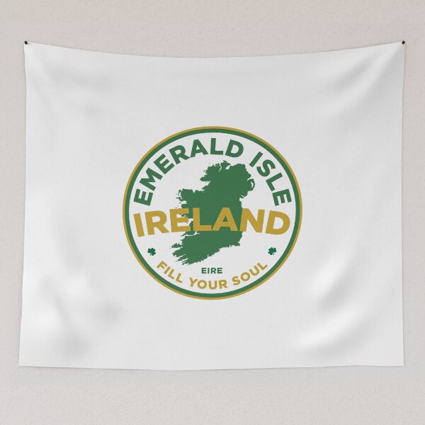 Item preview, Emerald Isle Ireland Map Badge Vintage Irish Travel Stamp Design with Eire & Shamrocks designed and sold by HYPNK.