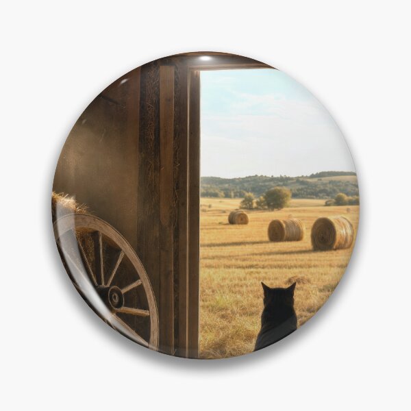 Item preview, Barn Cat Looking Out at a Hay Field designed and sold by Maria Dryfhout.