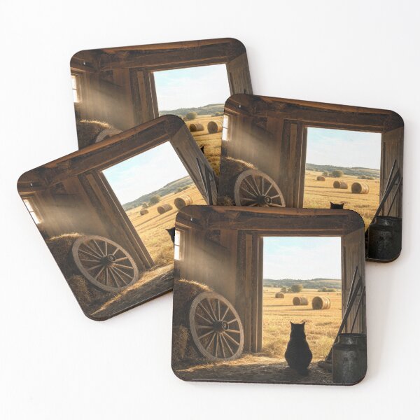 Item preview, Barn Cat Looking Out at a Hay Field designed and sold by Maria Dryfhout.