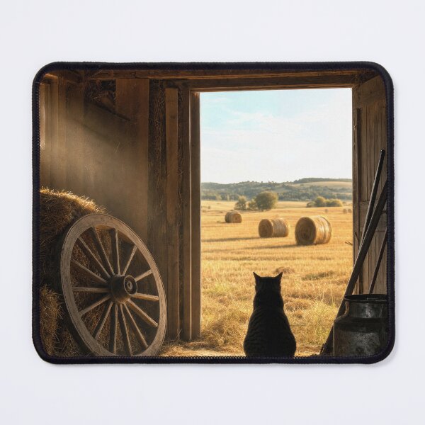 Item preview, Barn Cat Looking Out at a Hay Field designed and sold by Maria Dryfhout.