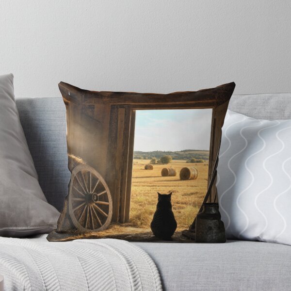Item preview, Barn Cat Looking Out at a Hay Field designed and sold by Maria Dryfhout.