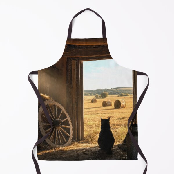 Item preview, Barn Cat Looking Out at a Hay Field designed and sold by Maria Dryfhout.