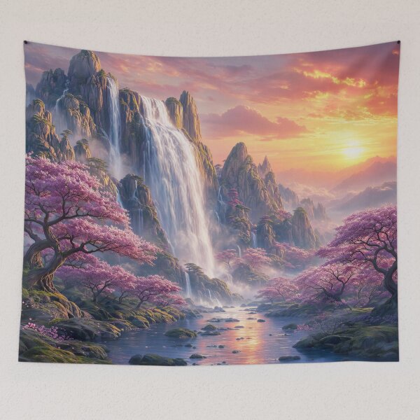 Item preview, Waterfalls and Cherry Blossoms designed and sold by Awakening Heart.
