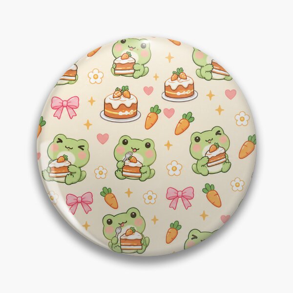 Item preview, Kawaii Frog Carrot Cake Pattern designed and sold by Soft Berry Studio.