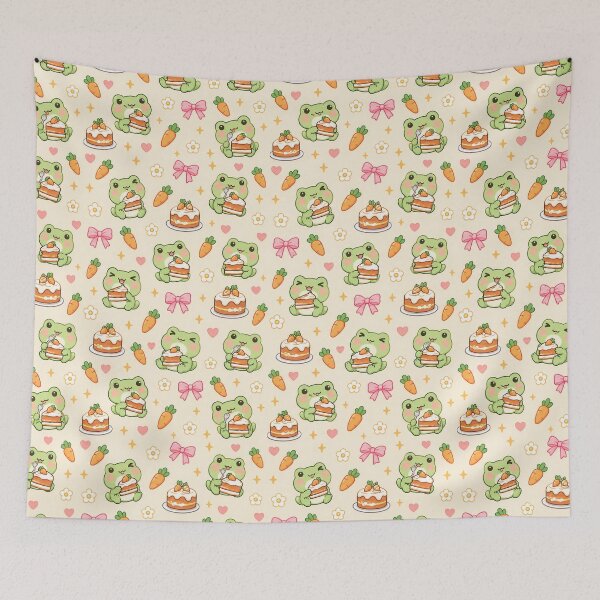 Item preview, Kawaii Frog Carrot Cake Pattern designed and sold by Soft Berry Studio.
