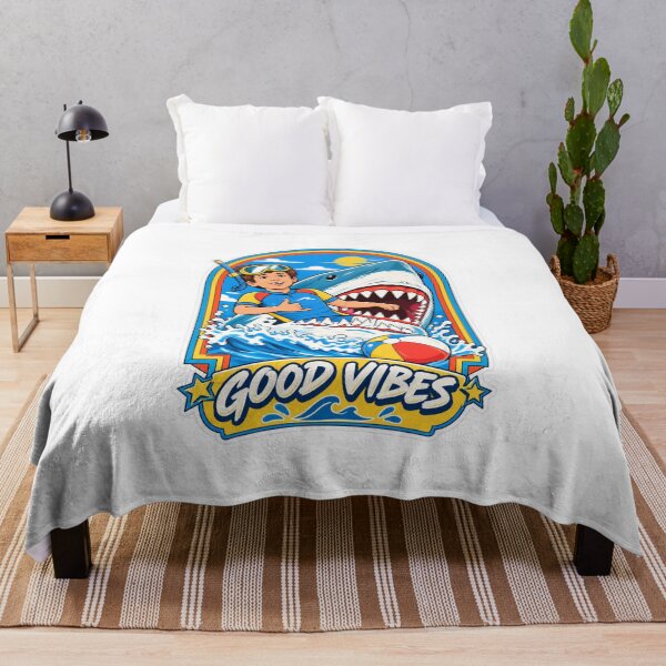Item preview, Retro Good Vibes Shark & Kid Snorkeling Adventure Sticker designed and sold by PRIME4YOU.