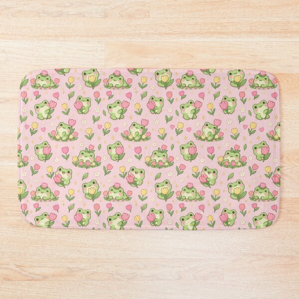 Item preview, Kawaii Frog Tulip Pattern designed and sold by Soft Berry Studio.