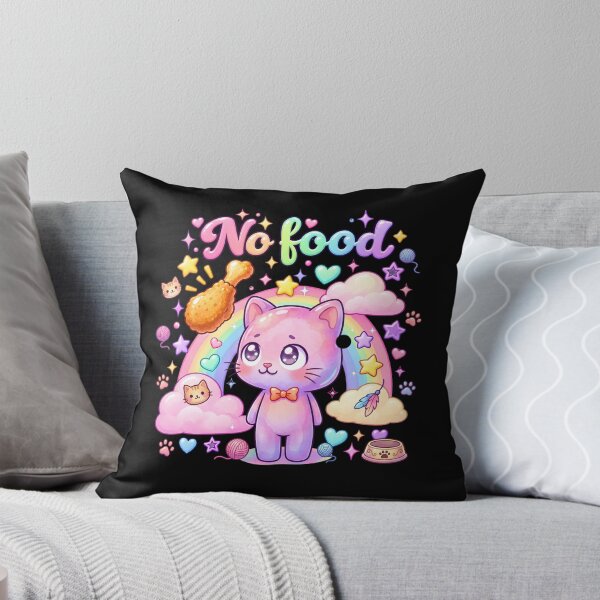 Item preview, No Food - Kawaii Cat Hungry Foodie Meme | No Problem Story Part 1 of 6 designed and sold by Retro Whiskers.