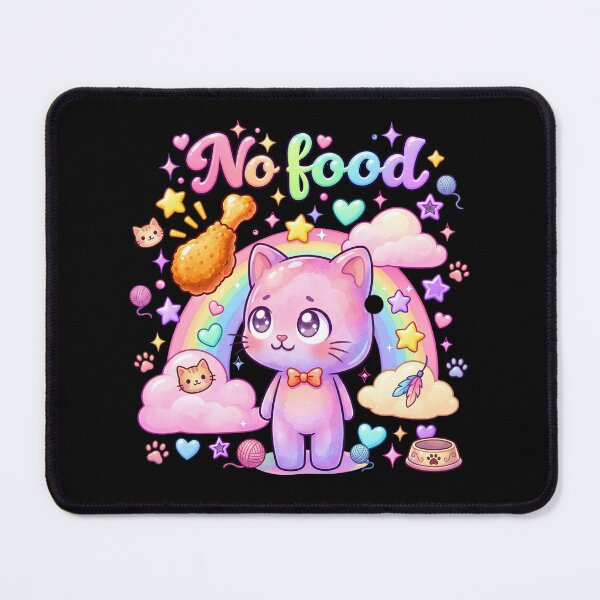 Item preview, No Food - Kawaii Cat Hungry Foodie Meme | No Problem Story Part 1 of 6 designed and sold by Retro Whiskers.