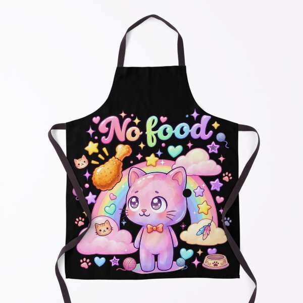Item preview, No Food - Kawaii Cat Hungry Foodie Meme | No Problem Story Part 1 of 6 designed and sold by Retro Whiskers.