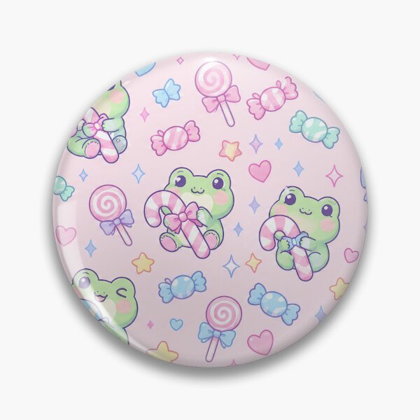Item preview, Kawaii Frog Candy Cane Pattern designed and sold by Soft Berry Studio.