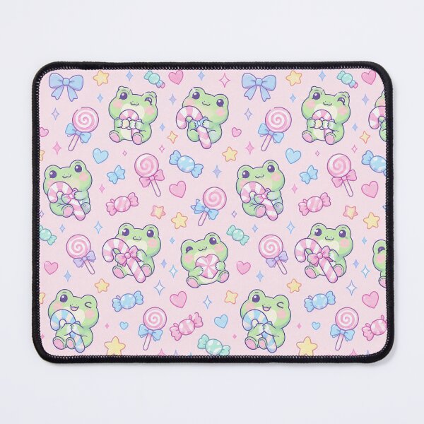 Item preview, Kawaii Frog Candy Cane Pattern designed and sold by Soft Berry Studio.