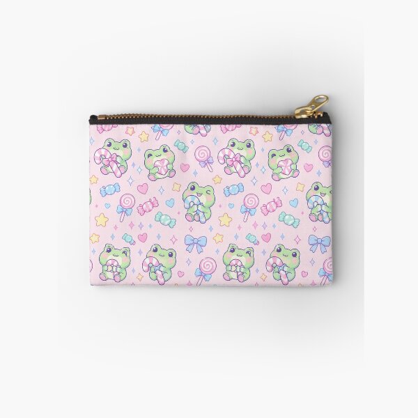 Item preview, Kawaii Frog Candy Cane Pattern designed and sold by Soft Berry Studio.
