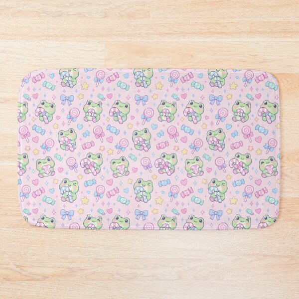 Item preview, Kawaii Frog Candy Cane Pattern designed and sold by Soft Berry Studio.