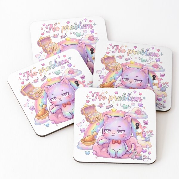 Item preview, No Problem - Kawaii Cat Paw Up with Chicken | No Problem Story Part 2 of 6 designed and sold by Retro Whiskers.